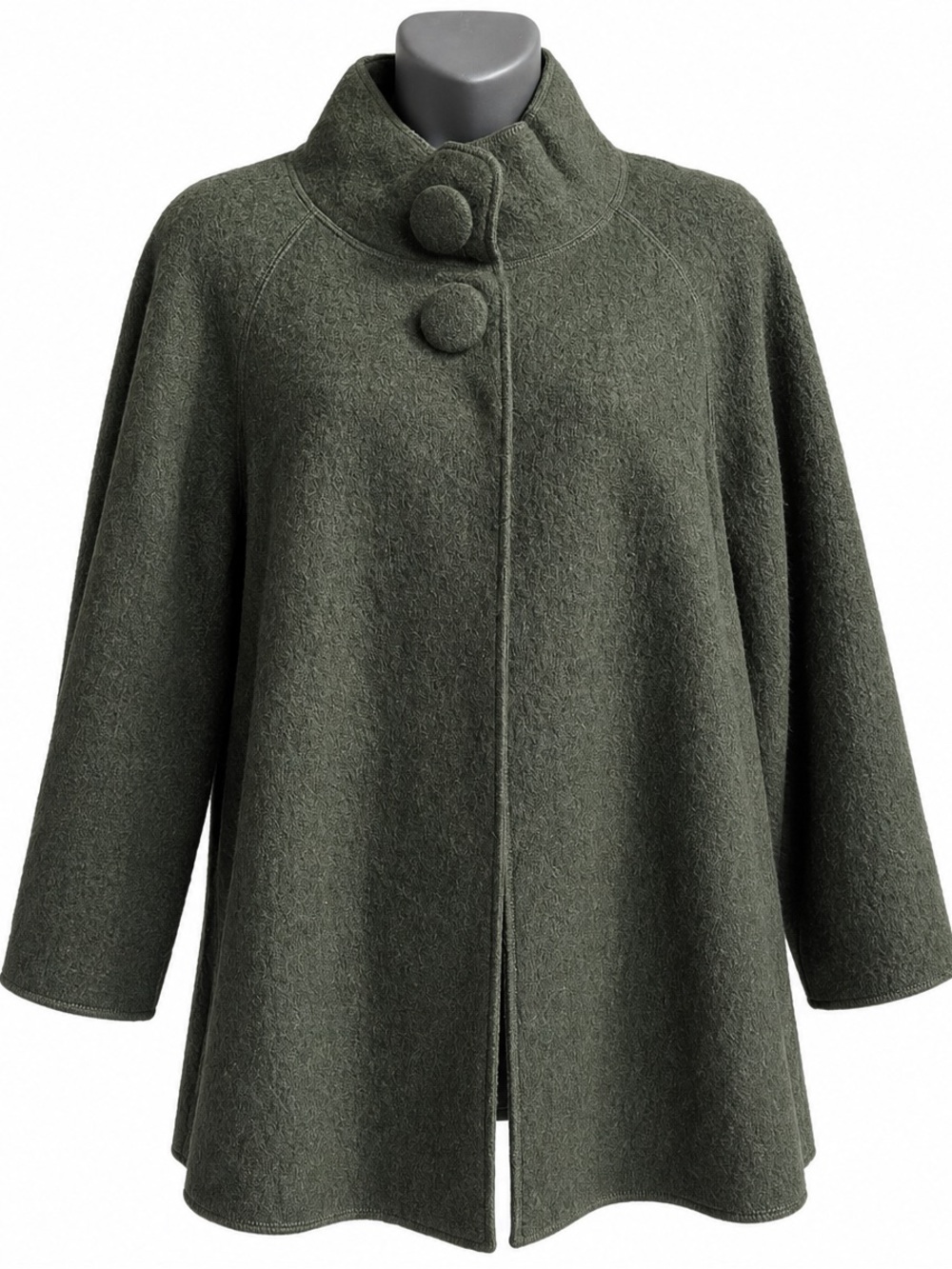 Sandro Sportswear 100% Wool A-Line Coat Jacket Women’s Size M Charcoal Gray - Picture 2 of 4